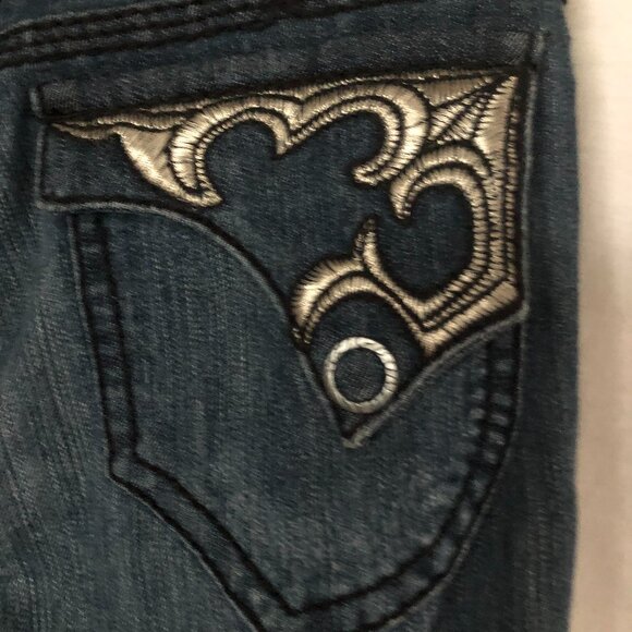 Cache CONTOUR Embellished Embroidery Flair Jean Pant Denim Stretch $158 NWoT New - Picture 1 of 10